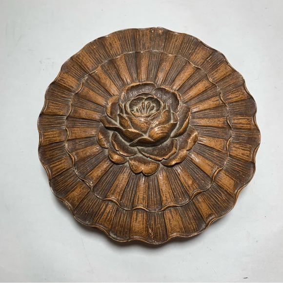 VINTAGE BARRICINI Candies CHOCOLATE CANDY GIFT BOX SYROCCO Wood Rose Flower Old - Picture 2 of 13